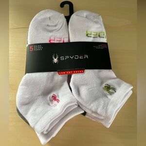 NWT Five Pair Women’s Spyder Low Cut Socks Shoe Size 4-10